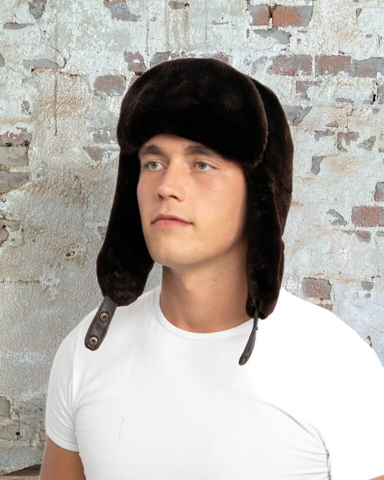 Men's Brown Beaver Full Fur Trapper Hat