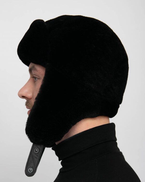 Men's Black Beaver Full Fur Trapper Hat