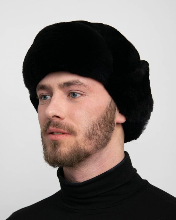 Men's Black Beaver Full Fur Trapper Hat