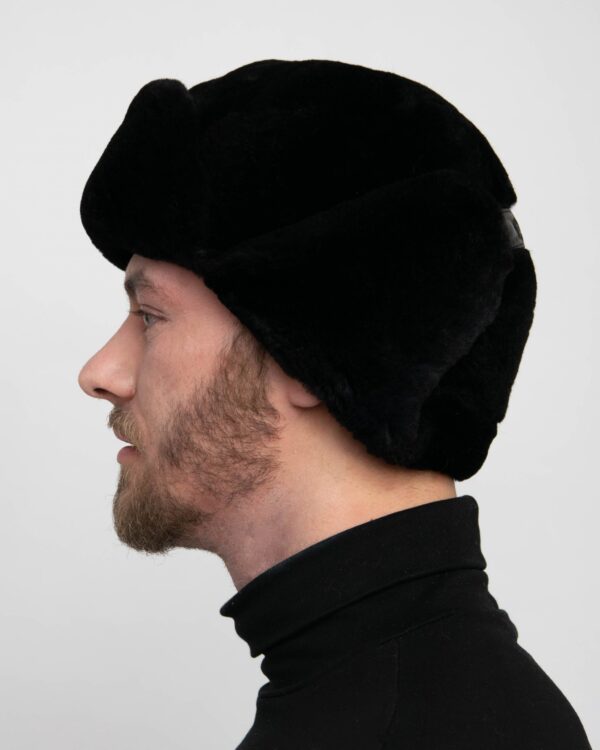 Men's Black Beaver Full Fur Trapper Hat