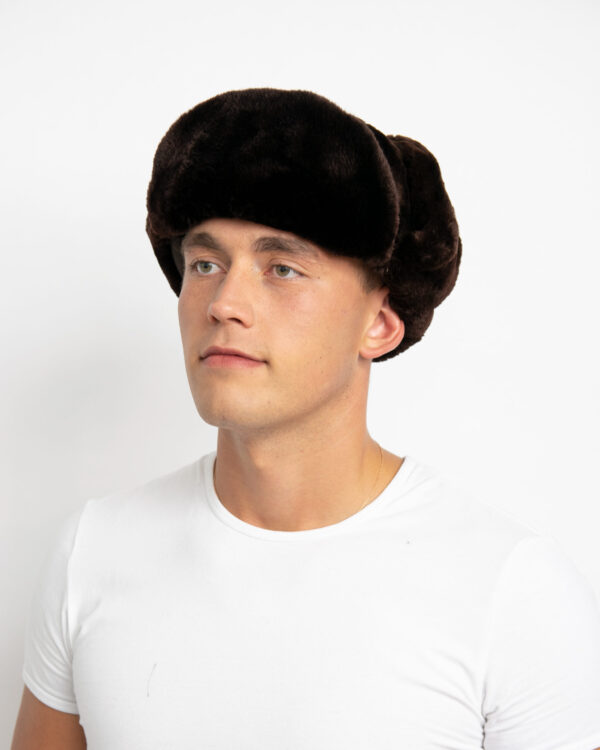 Men's Brown Beaver Full Fur Trapper Hat