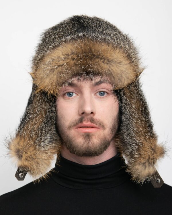 Men's Brown Beaver Full Fur Trapper Hat