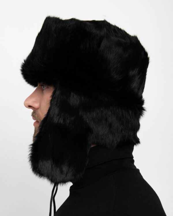 Men's Black Rabbit Full Fur Ushanka Hat